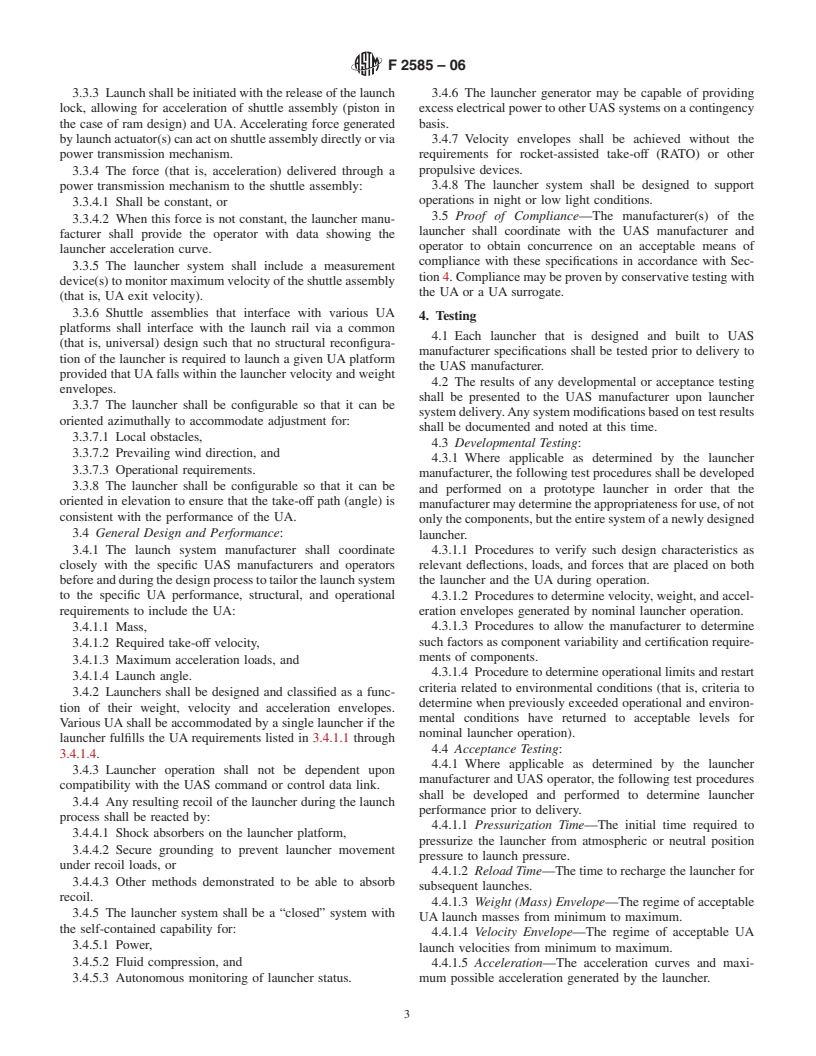 ASTM F2585-06 - Standard Specification for Design and Performance of Pneumatic-Hydraulic Unmanned Aircraft System (UAS) Launch System