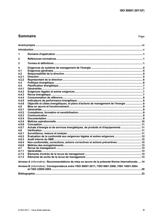 ISO 50001:2011 - Systemes de management de l'énergie -- Exigences et recommandations de mise en oeuvre
