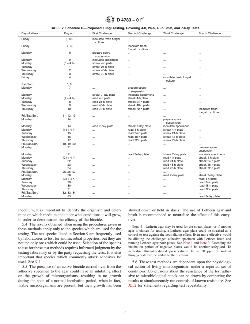 ASTM D4783-01e1 - Standard Test Methods for Resistance of Adhesive Preparations in Container to Attack by Bacteria, Yeast, and Fungi