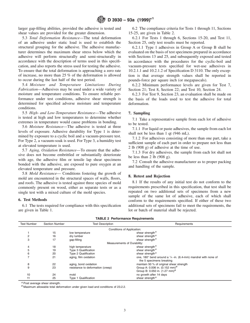 ASTM D3930-93a(1999)e1 - Standard Specification for Adhesives for Wood-Based Materials for Construction of Manufactured Homes