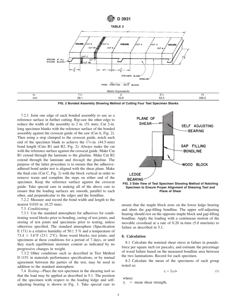 ASTM D3931-93a(1999)e1 - Standard Test Method for Determining Strength of Gap-Filling Adhesive Bonds in Shear by Compression Loading