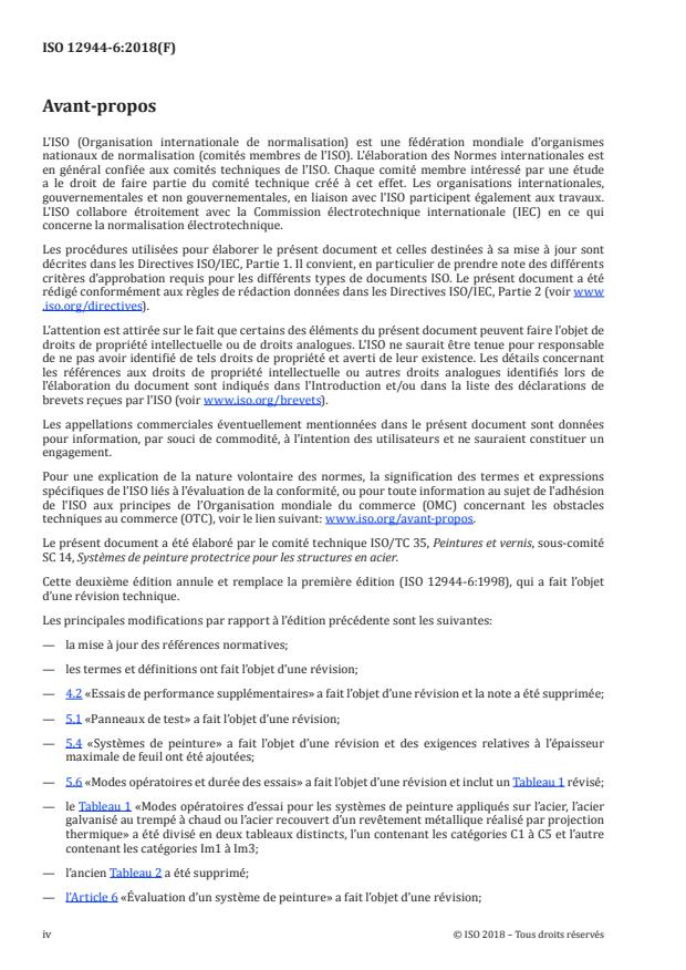 ISO 12944-6:2018 ISO 12944-6:2018 - Peintures et vernis -- Anticorrosion des structures en acier par systemes de peinture - Page 4 preview