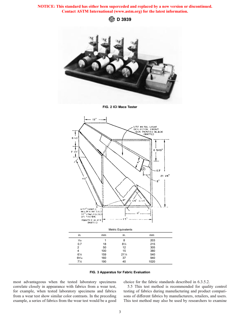 ASTM D3939-97a - Standard Test Method for Snagging Resistance of Fabrics (Mace Test Method)