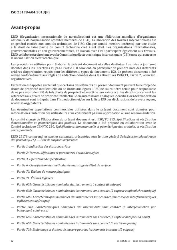 ISO 25178-604:2013 ISO 25178-604:2013 - Spécification géométrique des produits (GPS) -- État de surface: Surfacique - Page 4 preview
