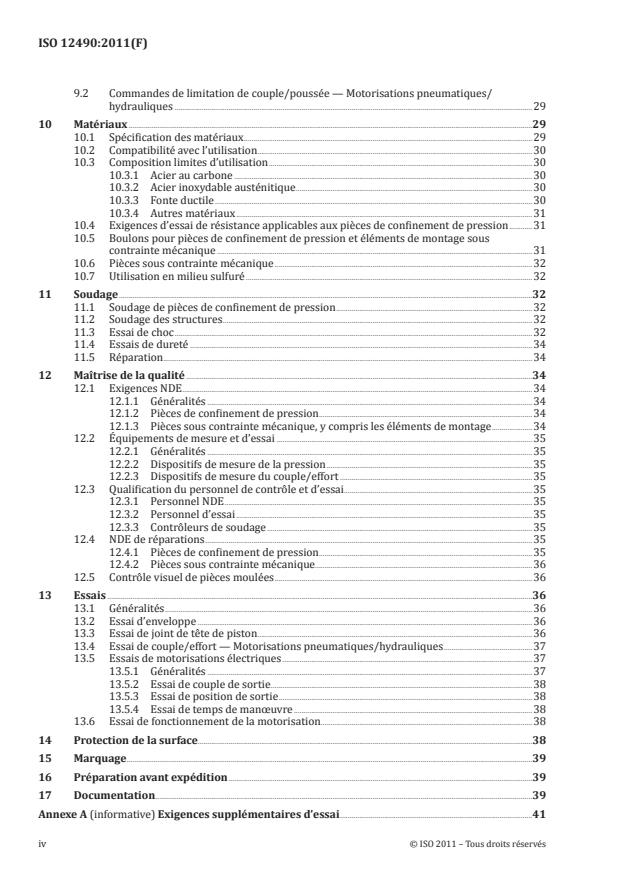 ISO 12490:2011 ISO 12490:2011 - Industries du pétrole et du gaz naturel -- Intégrité mécanique et dimensionnement des motorisations et éléments de montage des vannes de conduites - Page 4 preview