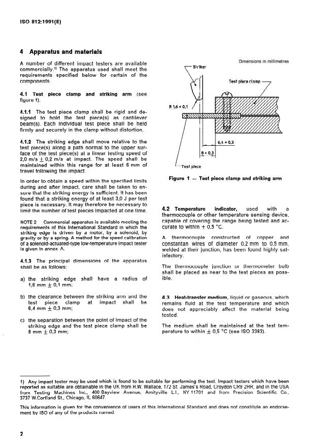 ISO 812:1991 ISO 812:1991 - Rubber, vulcanized -- Determination of low-temperature brittleness - Page 4 preview