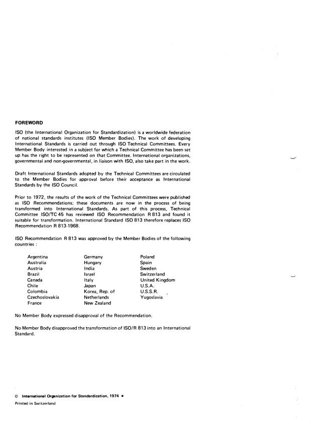 ISO 813:1974 ISO 813:1974 - Vulcanized rubber -- Determination of adhesion to metal -- One-plate method - Page 2 preview