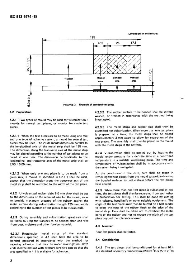 ISO 813:1974 ISO 813:1974 - Vulcanized rubber -- Determination of adhesion to metal -- One-plate method - Page 4 preview