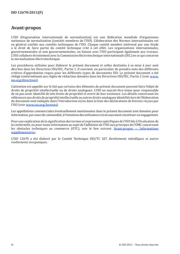 ISO 12670:2011 ISO 12670:2011 - Projection thermique -- Éléments traités par projection thermique -- Conditions techniques de livraison - Page 4 preview