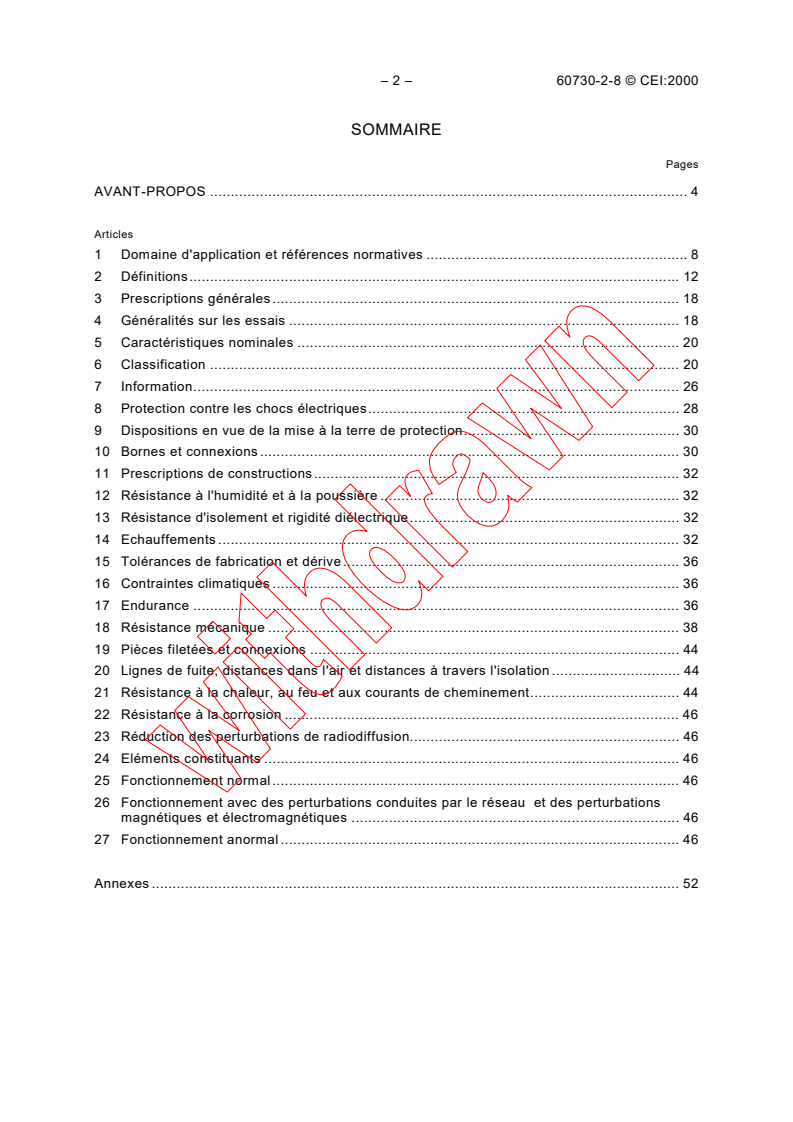IEC 60730-2-8:2000 IEC 60730-2-8:2000 - Automatic electrical controls for household and similar use - Part 2-8: Particular requirements for electrically operated water valves, including mechanical requirements
Released:2/29/2000
Isbn:2831851742 - Page 4 preview