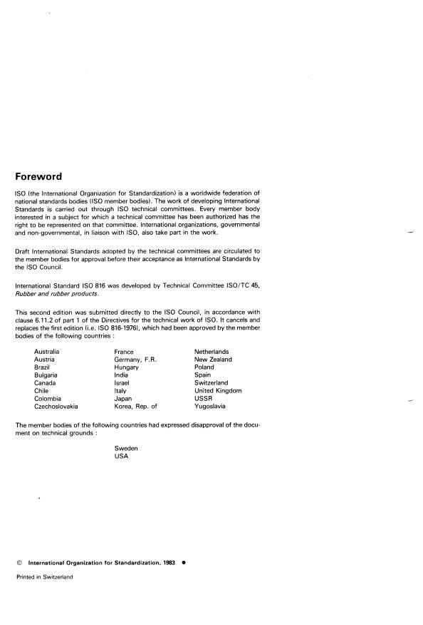 ISO 816:1983 ISO 816:1983 - Rubber, vulcanized -- Determination of tear strength of small test pieces (Delft test pieces) - Page 2 preview