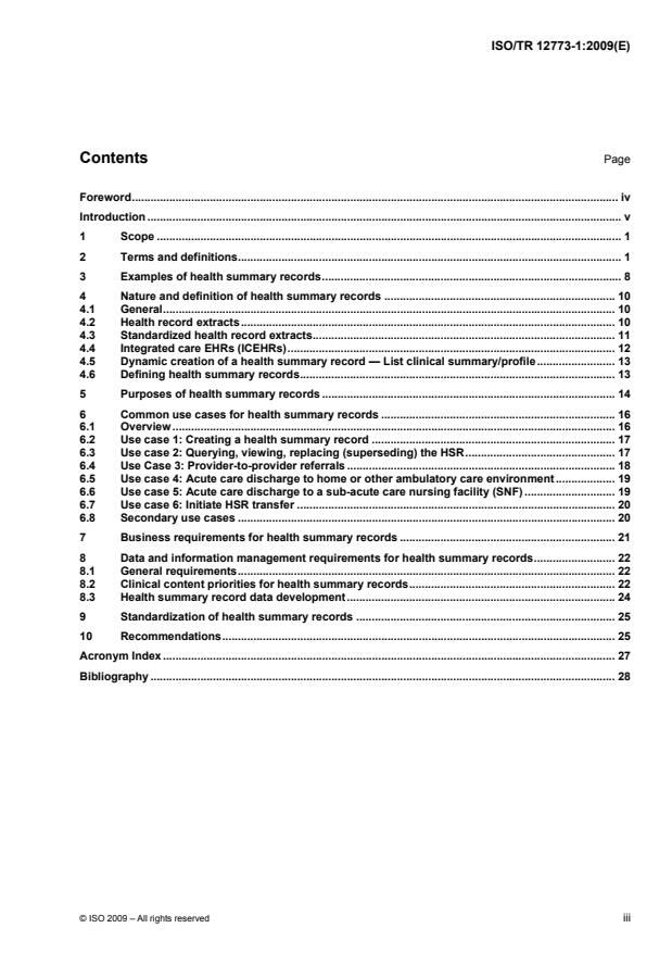 ISO/TR 12773-1:2009 - Business requirements for health summary records