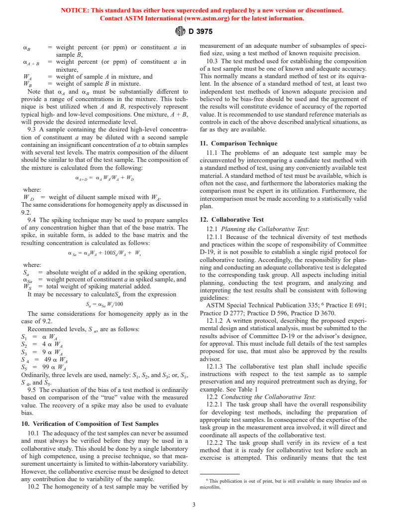 ASTM D3975-93(1999) - Standard Practice for Development and Use (Preparation) of Samples for Collaborative Testing of Methods for Analysis of Sediments