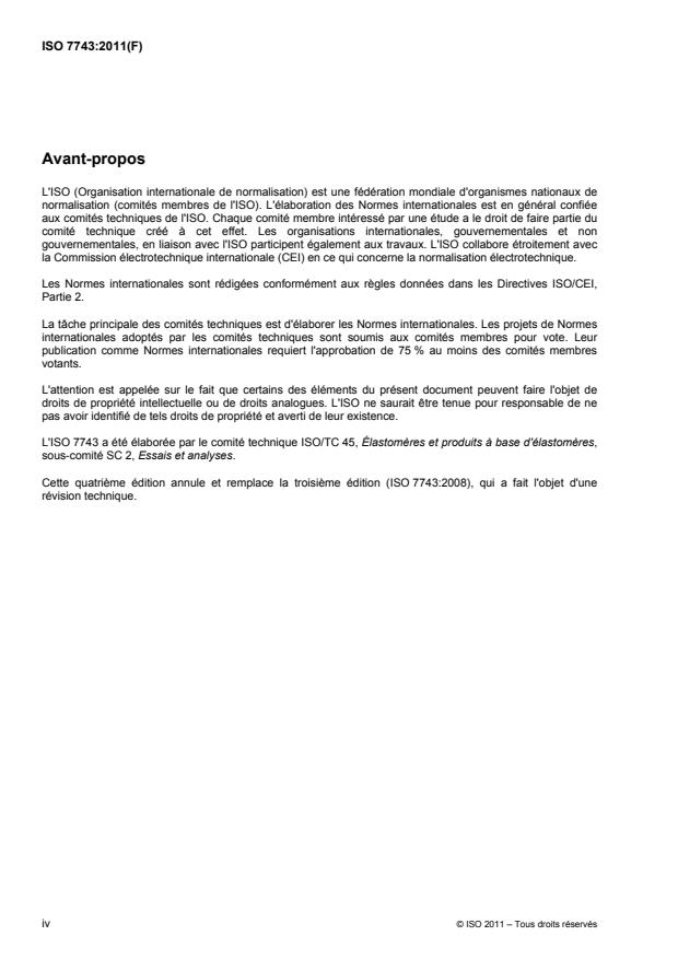 ISO 7743:2011 ISO 7743:2011 - Caoutchouc vulcanisé ou thermoplastique -- Détermination des propriétés de contrainte/déformation en compression - Page 4 preview