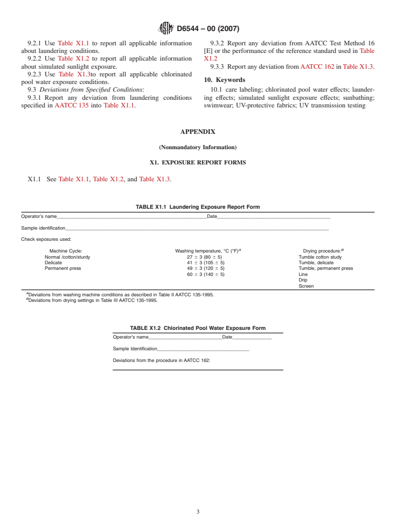 ASTM D6544-00(2007) - Standard Practice for Preparation of Textiles Prior to Ultraviolet (UV) Transmission Testing