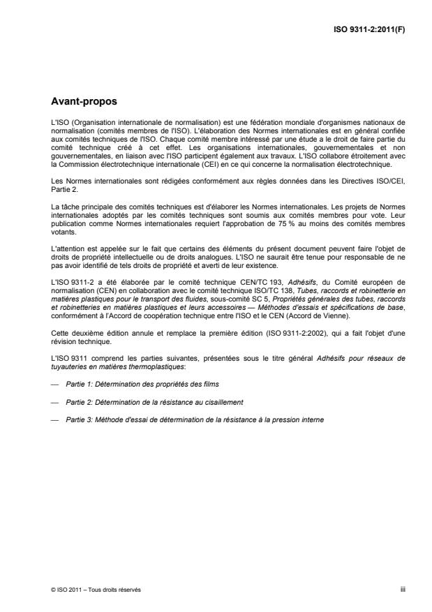 ISO 9311-2:2011 - Adhésifs pour réseaux de tuyauteries en matieres thermoplastiques