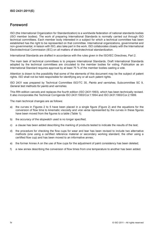 ISO 2431:2011 ISO 2431:2011 - Paints and varnishes -- Determination of flow time by use of flow cups - Page 4 preview