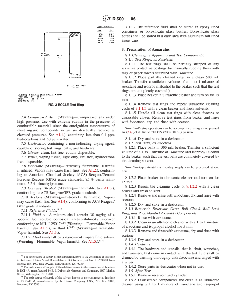 ASTM D5001-06 - Standard Test Method for Measurement of Lubricity of Aviation Turbine Fuels by the Ball-on-Cylinder Lubricity Evaluator (BOCLE)