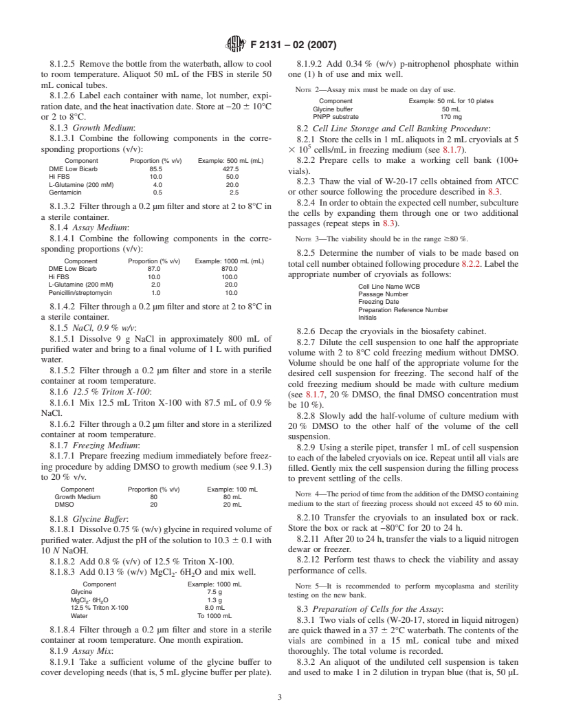 ASTM F2131-02(2007) - Standard Test Method for<bdit>In Vitro</bdit> Biological Activity of Recombinant Human Bone Morphogenetic Protein-2 (rhBMP-2) Using the W-20 Mouse Stromal Cell Line