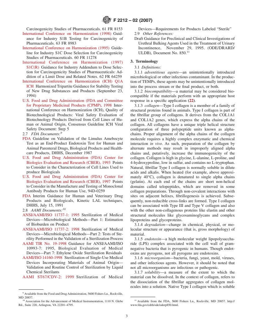 ASTM F2212-02(2007) - Standard Guide for Characterization of Type I Collagen as Starting Material for Surgical Implants and Substrates for Tissue Engineered Medical Products (TEMPs)