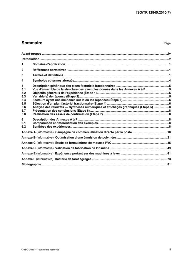 ISO/TR 12845:2010 - Illustrations choisies de plans d'expériences factoriels fractionnaires