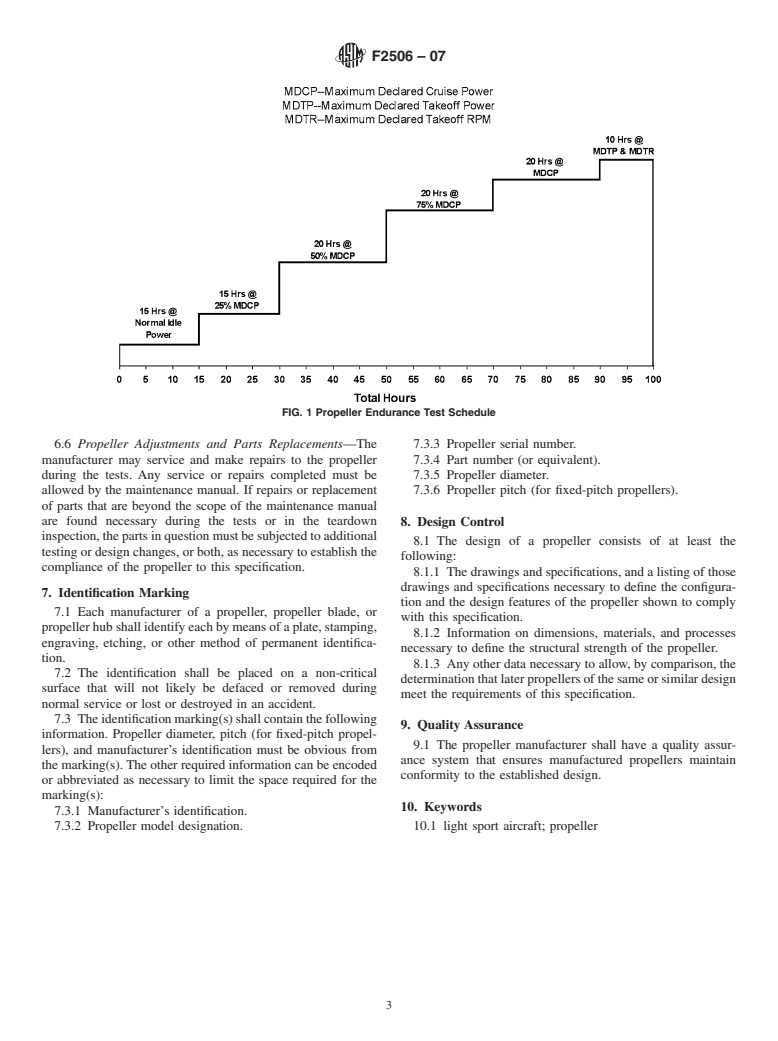 ASTM F2506-07 - Standard Specification for Design and Testing of Fixed-Pitch or Ground Adjustable Light Sport Aircraft Propellers