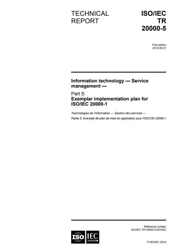 ISO/IEC TR 20000-5:2010 - Information technology -- Service management