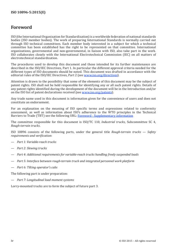 ISO 10896-5:2015 ISO 10896-5:2015 - Rough-terrain trucks -- Safety requirements and verification - Page 4 preview