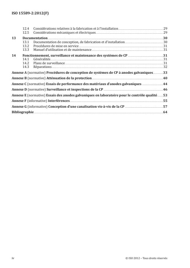 ISO 15589-2:2012 ISO 15589-2:2012 - Industries du pétrole, de la pétrochimie et du gaz naturel -- Protection cathodique des systemes de transport par conduites - Page 4 preview
