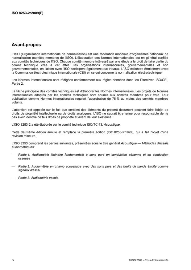 ISO 8253-2:2009 ISO 8253-2:2009 - Acoustique -- Méthodes d'essais audiométriques - Page 4 preview