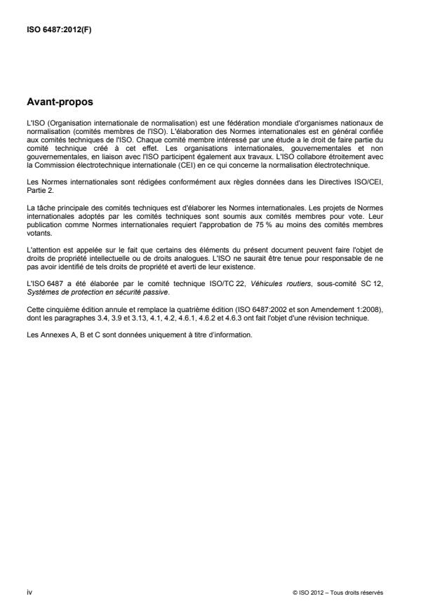 ISO 6487:2012 ISO 6487:2012 - Véhicules routiers -- Techniques de mesurage lors des essais de chocs -- Instrumentation - Page 4 preview