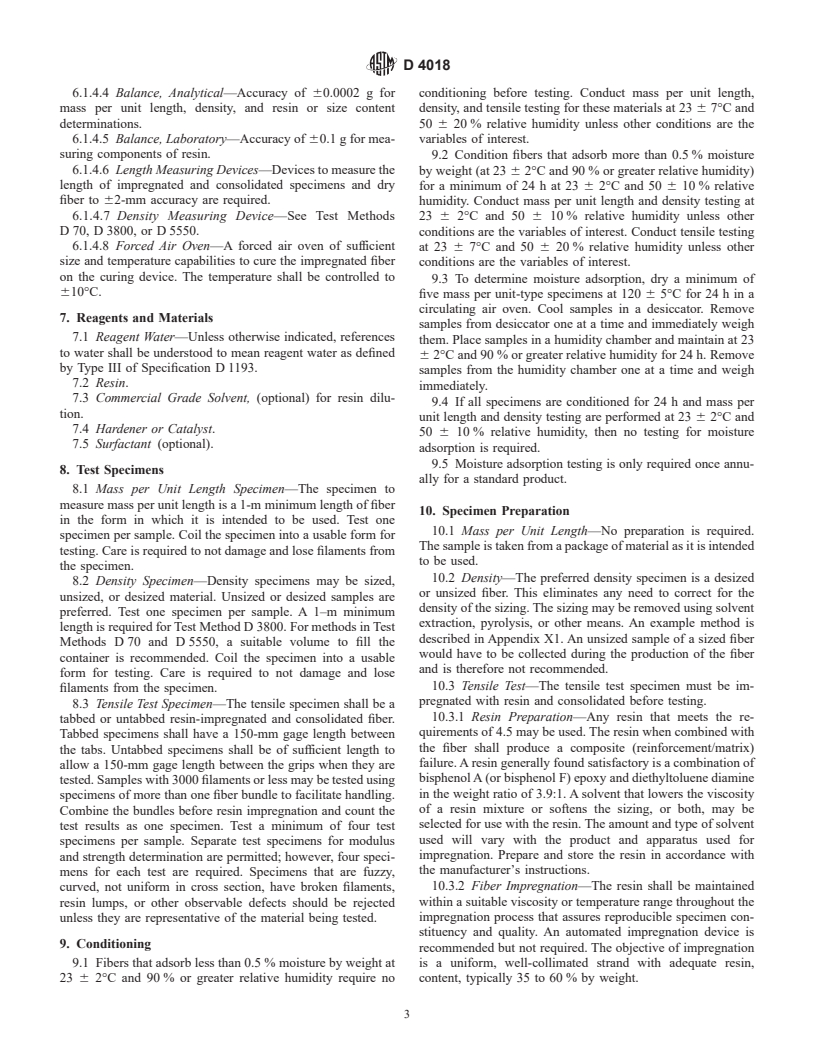 ASTM D4018-99 - Standard Test Methods for Properties of Continuous Filament Carbon and Graphite Fiber Tows