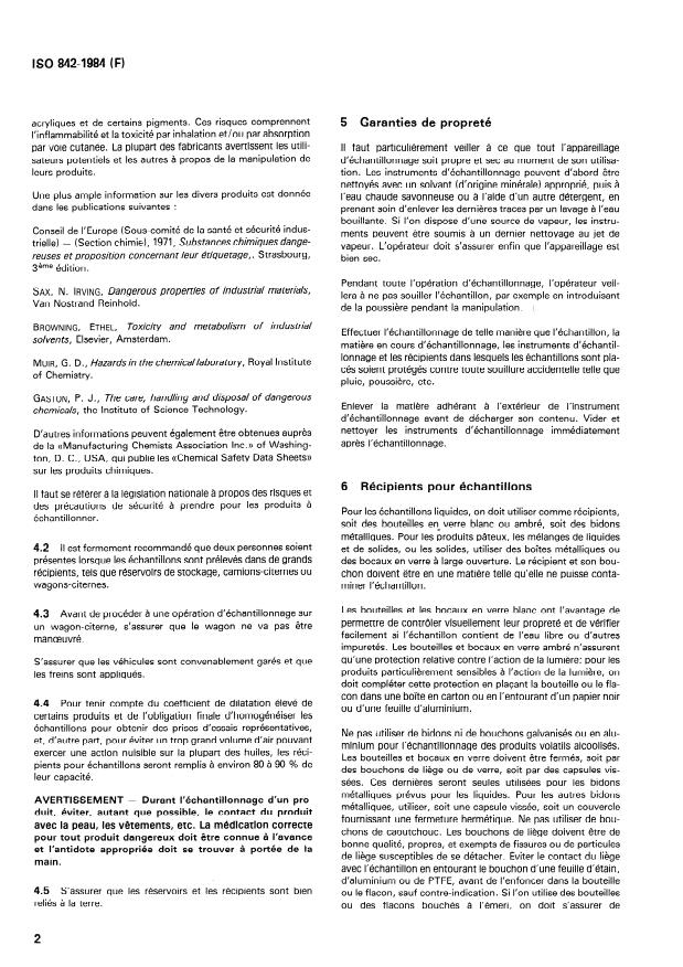 ISO 842:1984 ISO 842:1984 - Matieres premieres pour peintures et vernis -- Échantillonnage - Page 4 preview