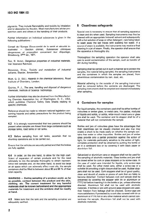 ISO 842:1984 ISO 842:1984 - Raw materials for paints and varnishes -- Sampling - Page 4 preview