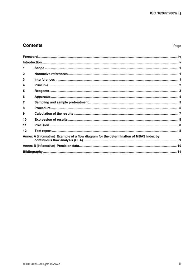 ISO 16265:2009 - Water quality -- Determination of the methylene blue active substances (MBAS) index -- Method using continuous flow analysis (CFA)