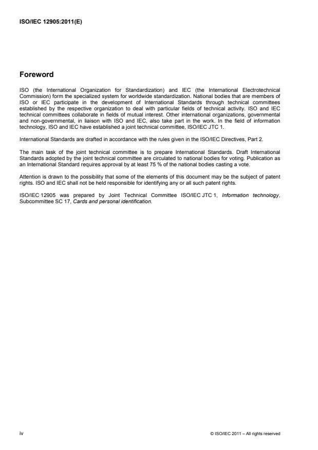 ISO/IEC 12905:2011 ISO/IEC 12905:2011 - Integrated circuit cards -- Enhanced terminal accessibility using cardholder preference interface - Page 4 preview