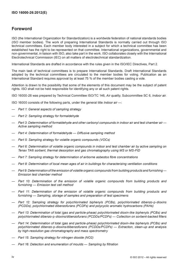 ISO 16000-26:2012 ISO 16000-26:2012 - Indoor air - Page 4 preview