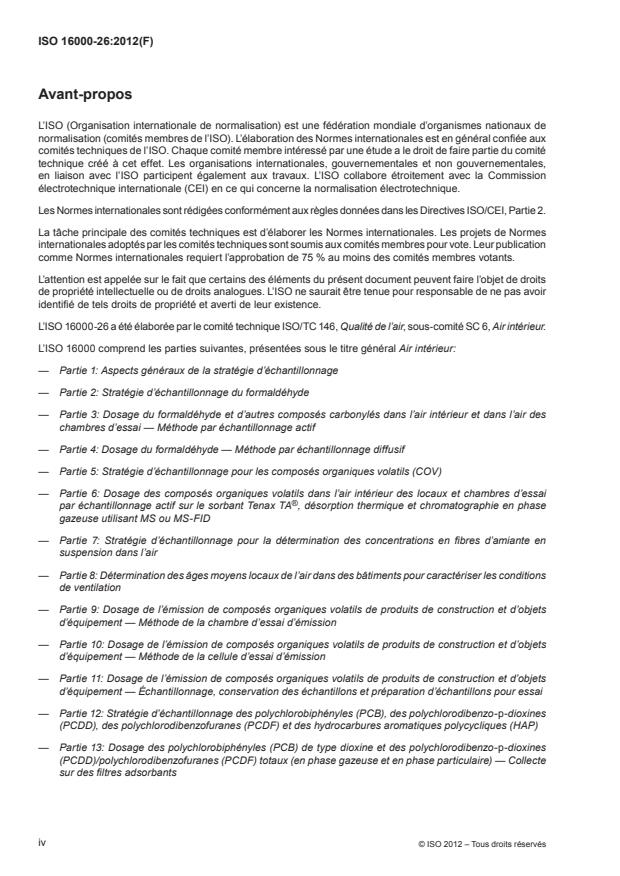 ISO 16000-26:2012 ISO 16000-26:2012 - Air intérieur - Page 4 preview