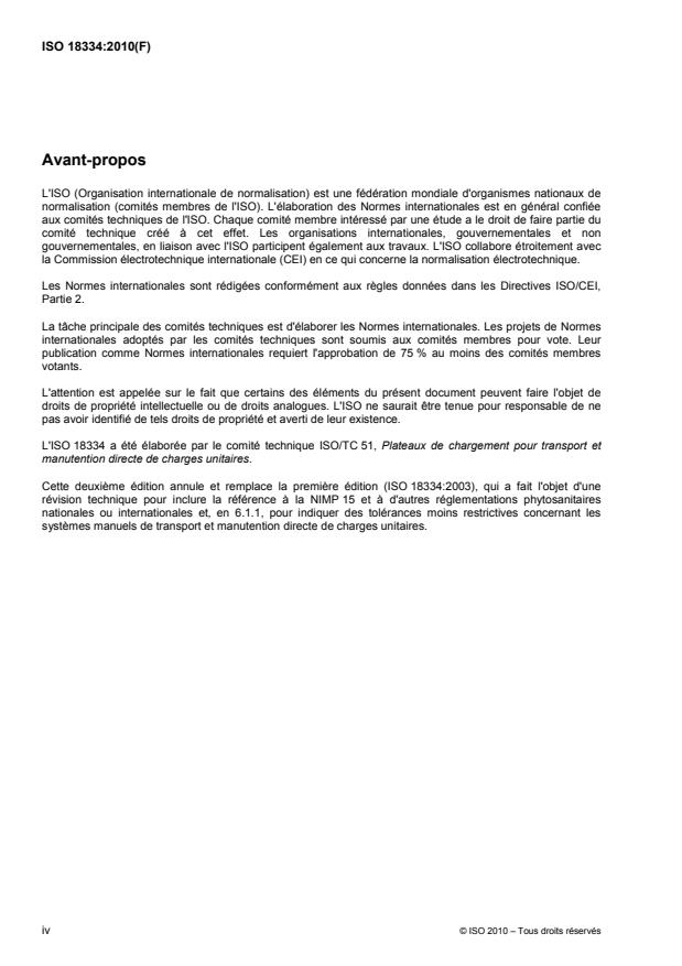 ISO 18334:2010 ISO 18334:2010 - Palettes pour la manutention et le transport des marchandises -- Qualité d'assemblage des palettes neuves en bois - Page 4 preview