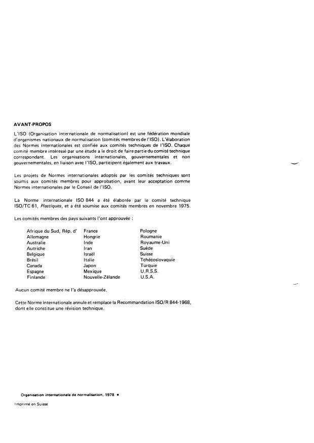 ISO 844:1978 ISO 844:1978 - Plastiques alvéolaires -- Essai de compression des matériaux rigides - Page 2 preview
