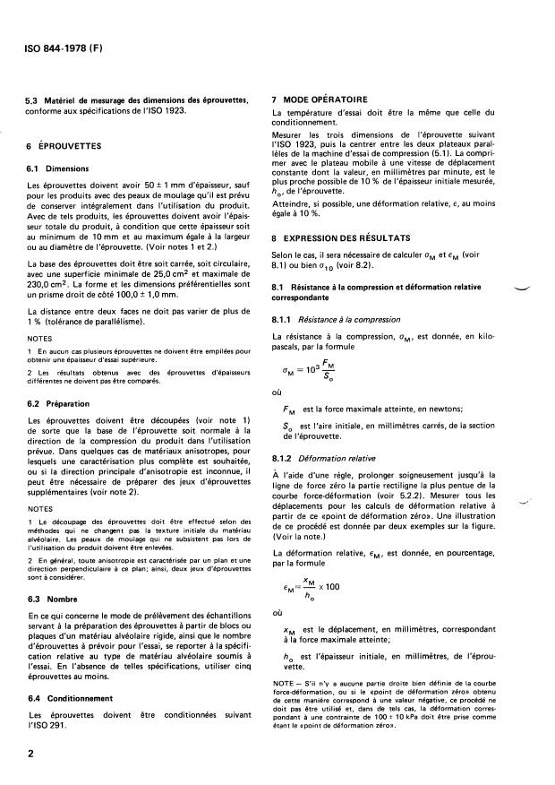 ISO 844:1978 ISO 844:1978 - Plastiques alvéolaires -- Essai de compression des matériaux rigides - Page 4 preview