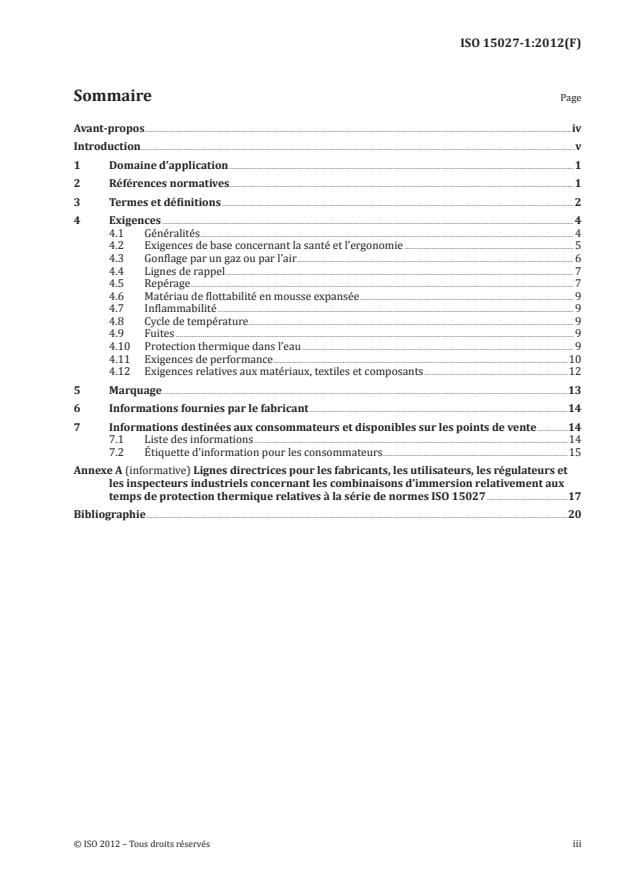 ISO 15027-1:2012 - Combinaisons de protection thermique en cas d'immersion