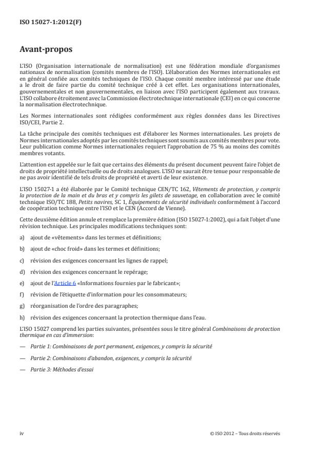 ISO 15027-1:2012 ISO 15027-1:2012 - Combinaisons de protection thermique en cas d'immersion - Page 4 preview
