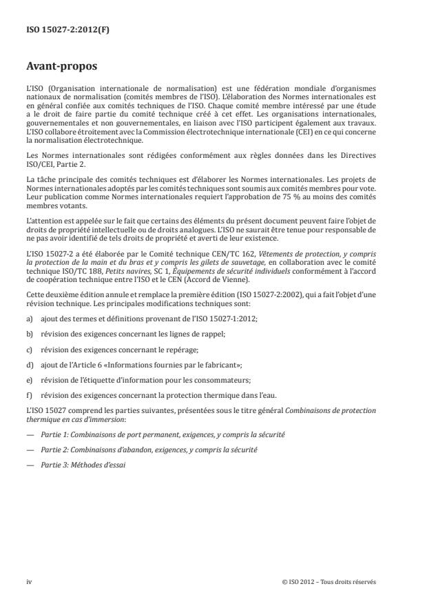 ISO 15027-2:2012 ISO 15027-2:2012 - Combinaisons de protection thermique en cas d'immersion - Page 4 preview