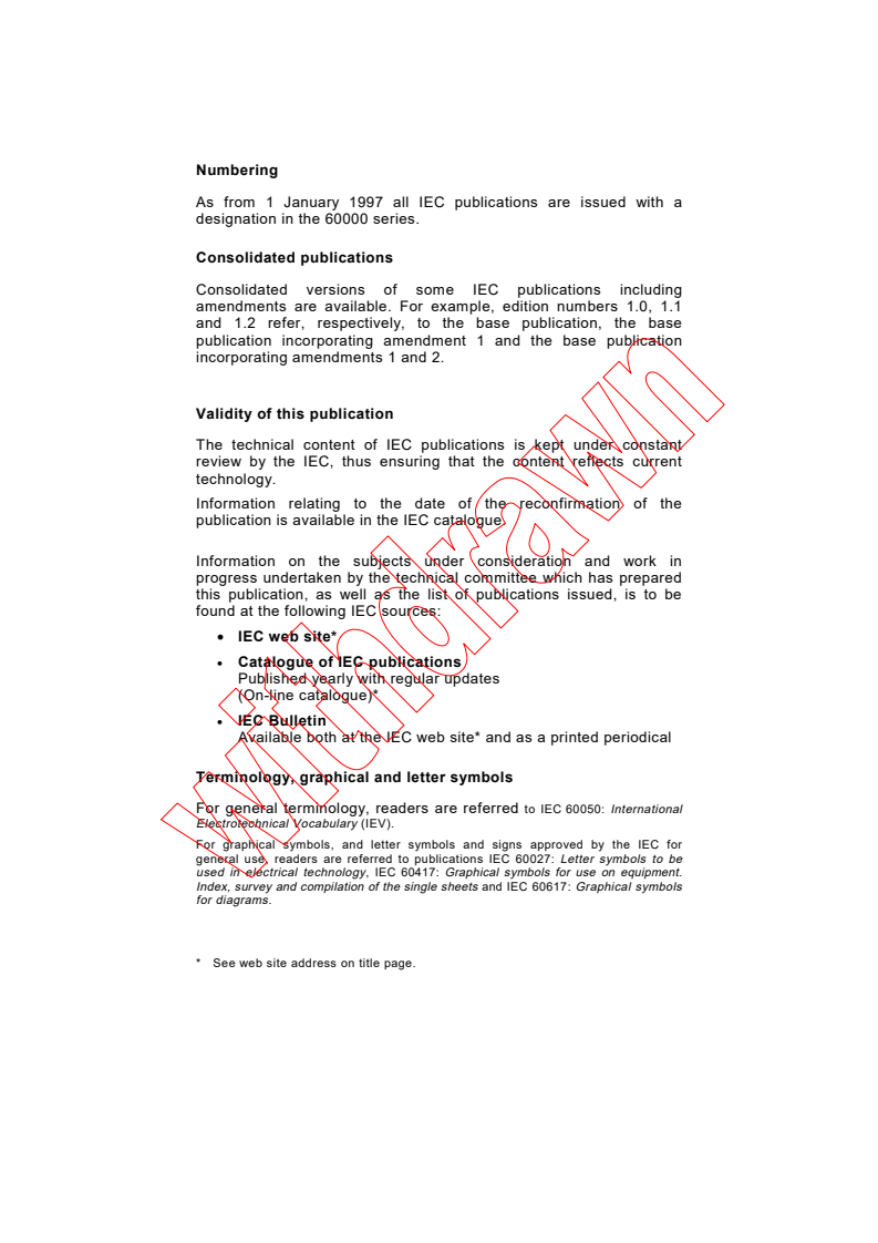 IEC 60738-1-1:1998 IEC 60738-1-1:1998 - Thermistors - Directly heated positive step-function temperature coefficient - Part 1-1: Blank detail specification - Current limiting application - Assessment level EZ
Released:12/3/1998
Isbn:2831845793 - Page 2 preview