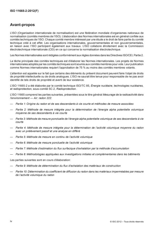ISO 11665-2:2012 ISO 11665-2:2012 - Mesurage de la radioactivité dans l'environnement -- Air: radon 222 - Page 4 preview