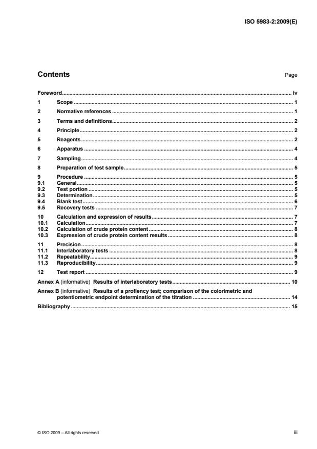 ISO 5983-2:2009 - Animal feeding stuffs -- Determination of nitrogen content and calculation of crude protein content