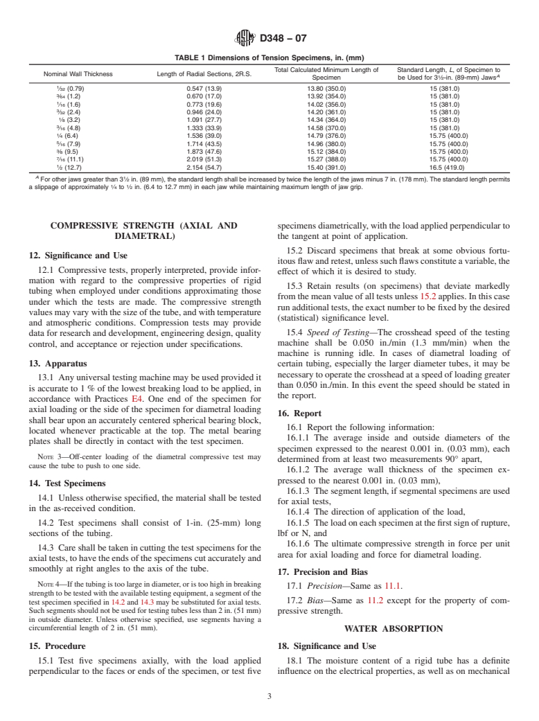 ASTM D348-07 - Standard Test Methods for Rigid Tubes Used for Electrical Insulation