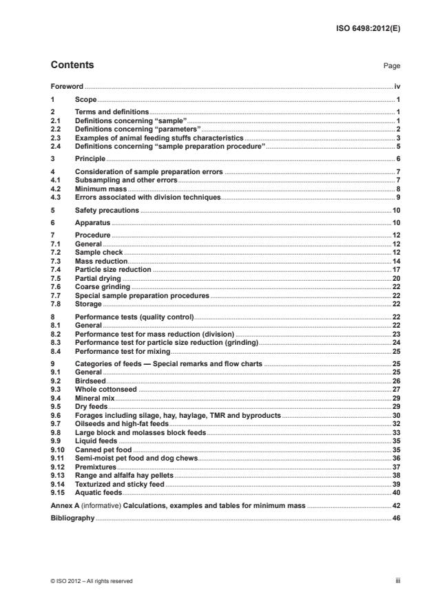 ISO 6498:2012 - Animal feeding stuffs -- Guidelines for sample preparation