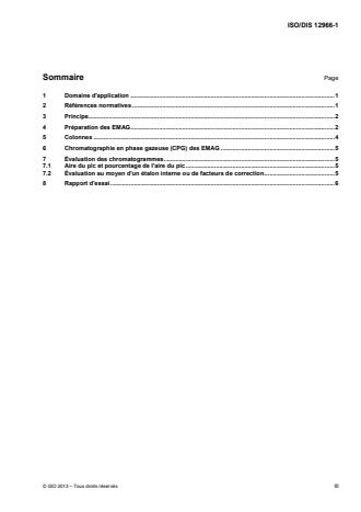 ISO 12966-1:2014 - Corps gras d'origines animale et végétale -- Chromatographie en phase gazeuse des esters méthyliques d'acides gras